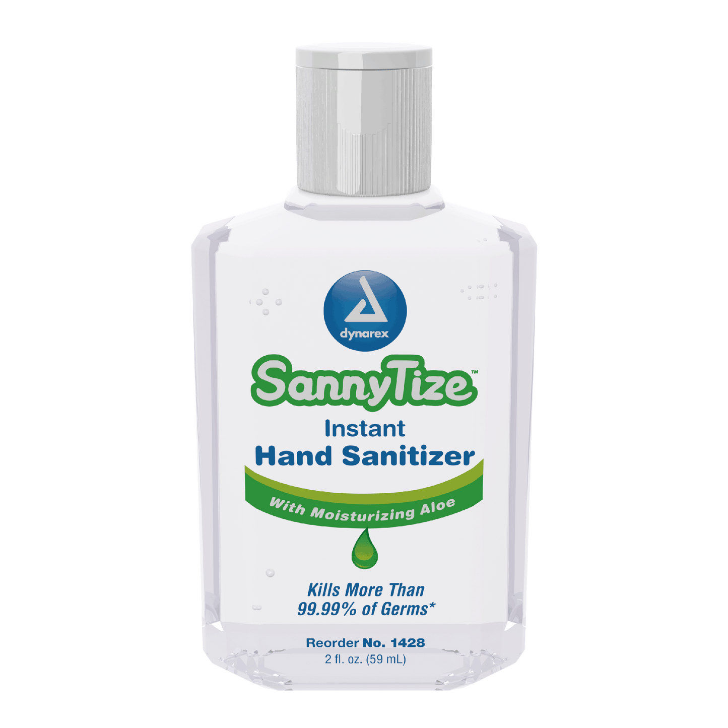 Dynarex Instant Hand Sanitizer, 2 oz. Square Bottle, 24bot/bx, 6bxs/case (144 Count)