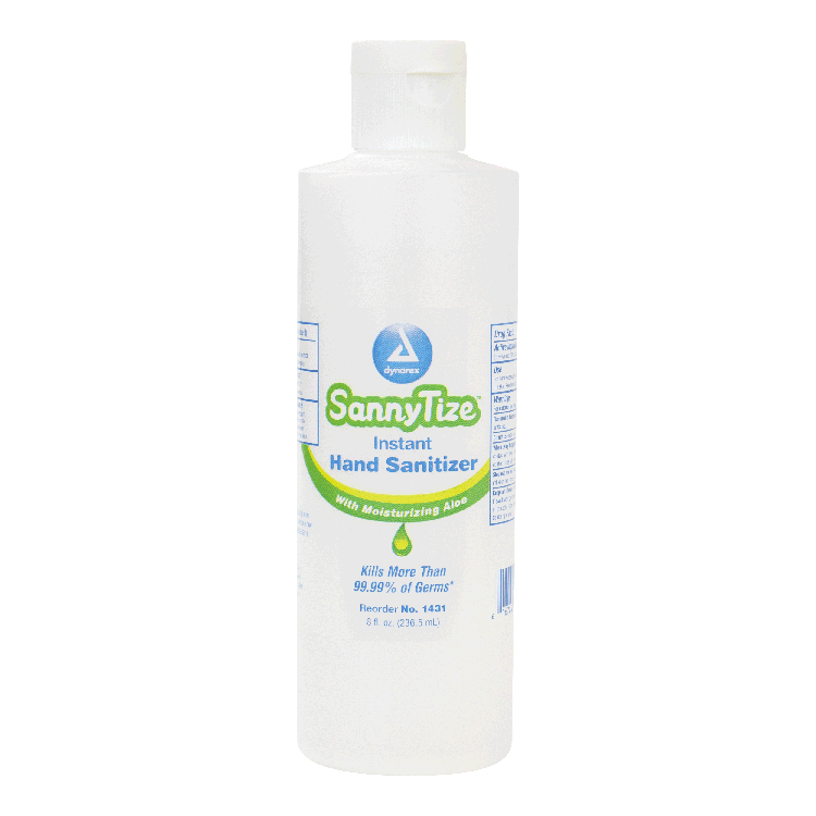 Dynarex SannyTize Instant Hand Sanitizer, 8 oz. Round Bottle, 48bot/case (48 Count)