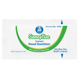 Dynarex SannyTize Instant Hand Sanitizer, 0.9 g Packet, 144ea/bx, 12bxs/case (1728 Count)