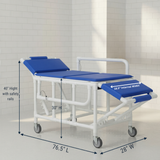 MJM International 920-FD-PAD Shower gurney with fold down head and foot section with closed cell water proof foam pad