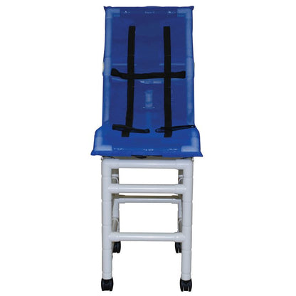 MJM International 191-LC-B Reclining bath / shower chair (LARGE), with dual base & casters, 180 lbs weight capacity
