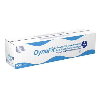 Dynarex DynaFit Compression Stockings - Knee, Medium, 12pairs/bx, 5bxs/case (60 Pairs)