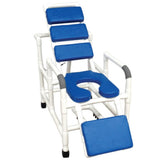 MJM International 193-SSDE-TP Reclining Padding Shower Chair With Open Front Soft Seat And Elevated Leg Extension, 325 Lbs Weight Capacity