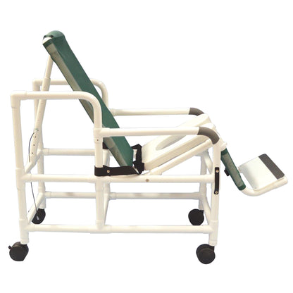 MJM International 193-TIS Tilt "N" Space Shower Chair With Open Front Soft Seat, Buckle Safety Belt, Double Drop Arms, 250 Lbs Weight Capacity