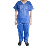 Dynarex Disposable Scrub Shirt, V-Neck - X-Large, Light Blue (30 Count)