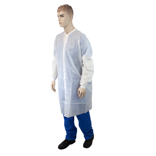 Dynarex Lab Coat w/out Pockets - 10ea/bx, 3bxs/cs (30 Count)