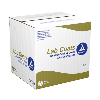 Dynarex Lab Coat w/out Pockets - 10ea/bx, 3bxs/cs (30 Count)