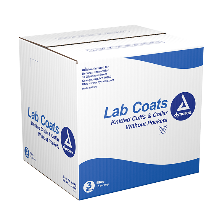 Dynarex Lab Coat w/out Pockets - 10ea/bx, 3bxs/cs (30 Count)