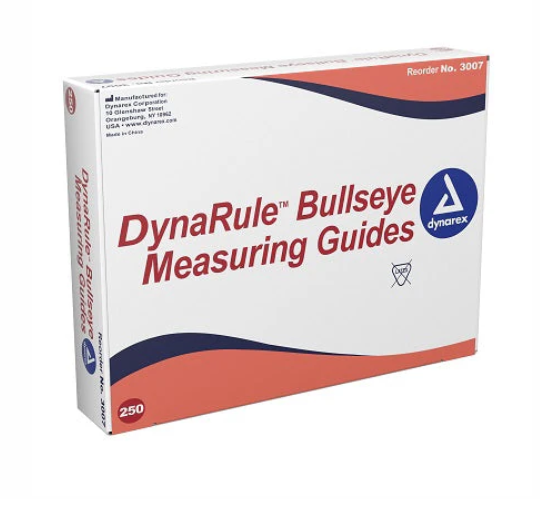 Dynarex DynaRule Bullseye Measuring Guide, 250ea/bx, 5bxs/cs (1250 Count)
