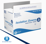 Dynarex Isolation Gown Poly - Coated Barrier, XX-Large, White - 5ea/bx, 10bxs/case (50 Count)