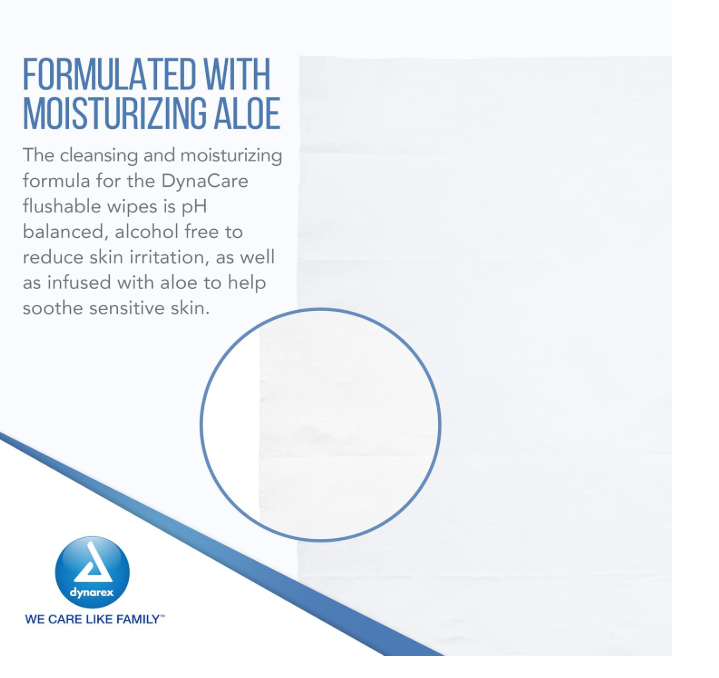 DynaCare Flushable Wipes - Adult, 9" x 13" Soft Pack, 24pks/case (576 Count)