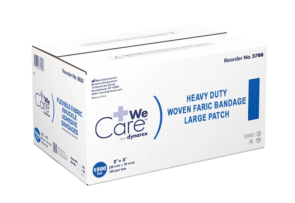 Dynarex Heavy Duty Woven Fabric Bandage - Large Patch 2" x 3" (1500 Count)