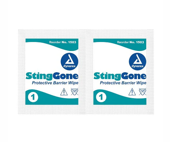 Dynarex StingGone Protective Barrier Wipes, 50ea/bx, 20bxs/case (1000 Count)