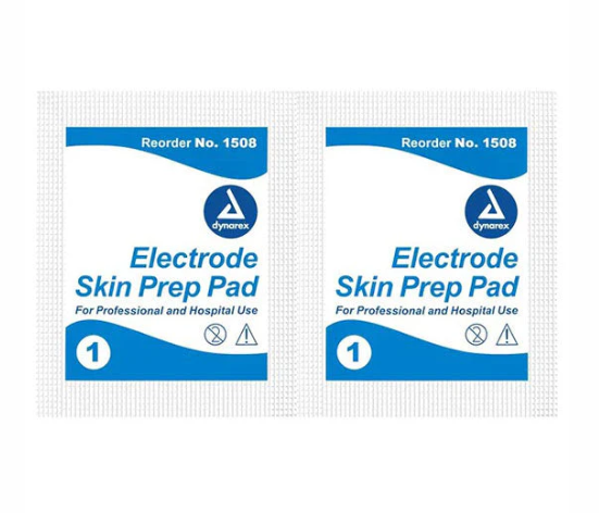 Dynarex Electrode Skin Prep Pad, 100ea/bx, 10bxs/case (1000 Count)