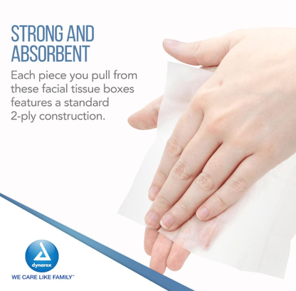 DynaCare Facial Tissues, 8" x 7", 30bxs/case (30 Count)