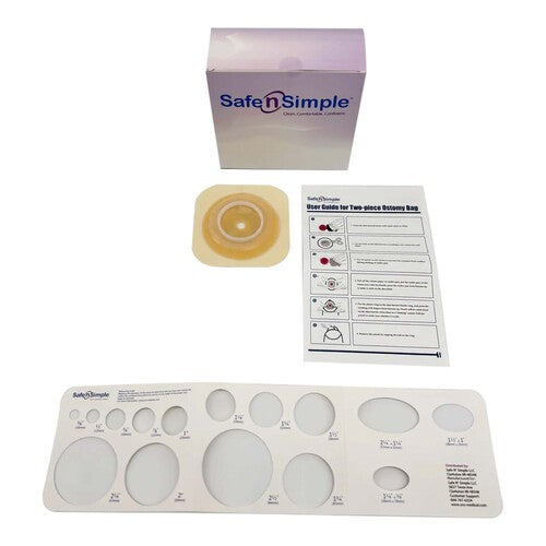 Safe N Simple 2- Piece Wafer Extended Wear with Tape Collar White 45mm 1 3/4" Flange Cut to Fit (40 Count)