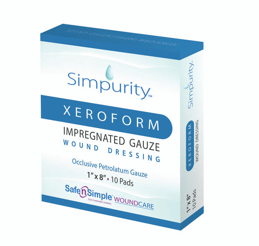 Safe N Simple Simpurity Xeroform Petrolatum Impregnated Gauze Wound Dressing (100 Count)