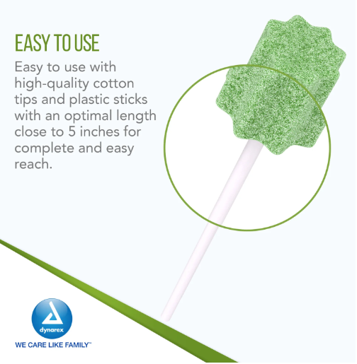 Dynarex Oral Swabsticks, Unflavored, 20ea/bx, 50bxs/case (1000 Count)