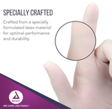 Dynarex Safe-Touch Latex Exam Gloves, 3 Mil Thick, Powder-Free - 100/bx, 10bxs/cs (1000 Count)