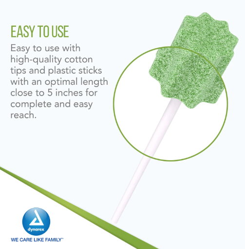 Dynarex Oral Swabsticks, Unflavored, 250ea/bx, 4bxs/case (1000 Count)