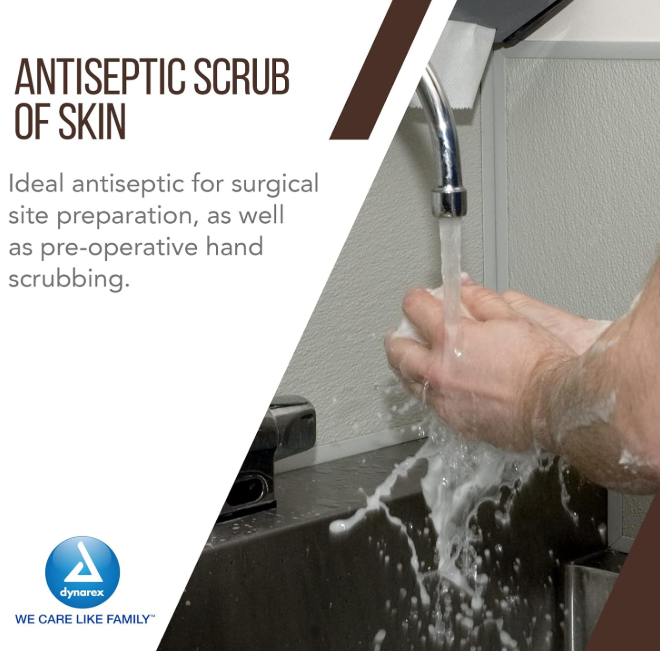 Dynarex Povidone Iodine Scrub Solution, 16 oz. Bottle - 24bot/case (24 Count)