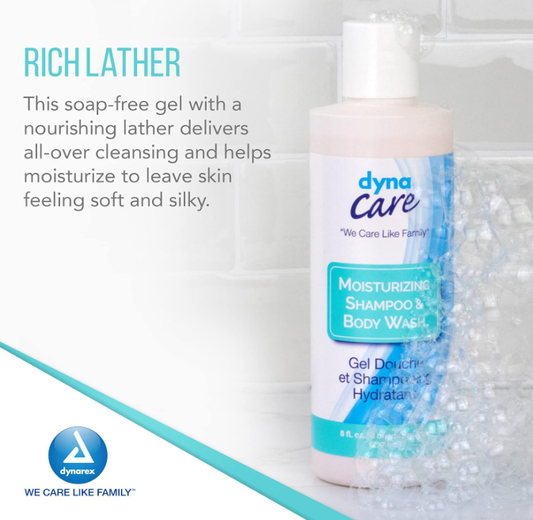 DynaCare Moisturizing Shampoo and Body Wash, 8 oz. Bottle, 48bot/case (48 Count)