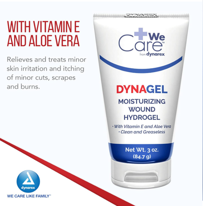 Dynarex DynaGel Moisturizing Wound Hydrogel, 3 oz. Tube, 24/case (24 Count)