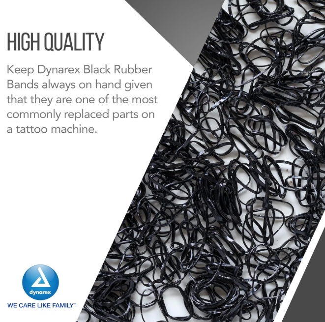 Dynarex Black Rubber Bands, 1 lb. bag, 25bags/case (25 Bags Count)
