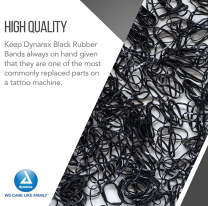 Dynarex Black Rubber Bands, 1 lb. bag, 25bags/case (25 Bags Count)