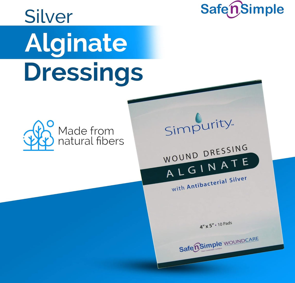 Safe N Simple Simpurity Silver Calcium Alginate Wound Dressing, 12 Inch Length Rope (120 Count)