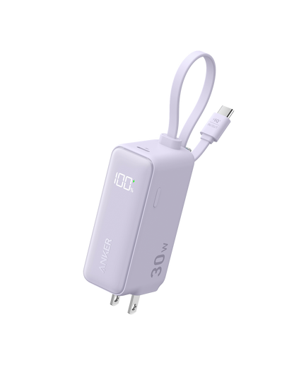 Anker Power Bank (30W, 5k,  Fusion, Built-In USB-C Cable)