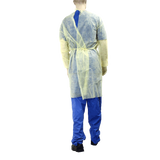 Dynarex Isolation Gown Fluid Resistant, Universal, Yellow - 5ea/bx, 10bxs/case (50 Count)