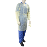 Dynarex Isolation Gown Fluid Resistant, Universal, Yellow - 5ea/bx, 10bxs/case (50 Count)
