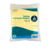 Dynarex Isolation Gown Fluid Resistant, Universal, Yellow - 5ea/bx, 10bxs/case (50 Count)