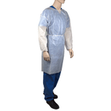Dynarex Isolation Gown Poly - Coated Barrier, Universal, White - 5ea/bx, 10bxs/case (50 Count)