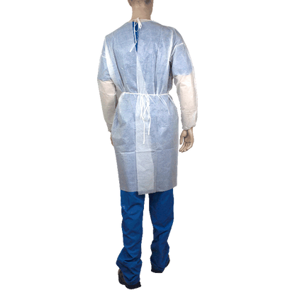 Dynarex Isolation Gown Poly - Coated Barrier, 7XLarge, White - 5ea/bx, 10bxs/case (50 Count)