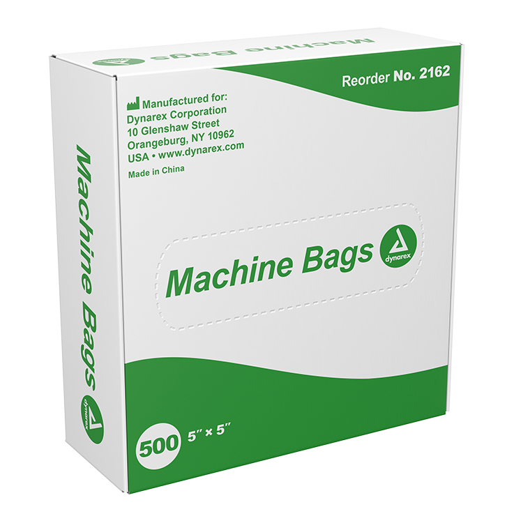 Dynarex Machine Bag, 5" x 5" - 500ea/bx, 16bxs/case (8000 Count)