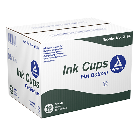 Dynarex Ink Cups - Flat bottom, 11 mm, Small 1000ea/bag, 10bags/case (10000 Count)