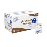 Dynarex Grommet Nipples, Black, 100ea/bag, 25bags/case (2,500 Count)