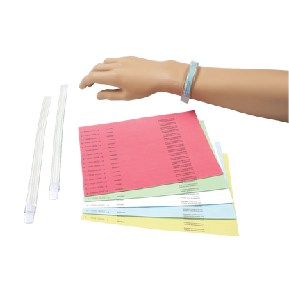 Dynarex ID Bands, Clear Band w/ Color Card Insert - 50ea/bx, 5bxs/cs (250 Count)