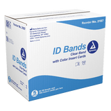 Dynarex ID Bands, Clear Band w/ Color Card Insert - 50ea/bx, 5bxs/cs (250 Count)
