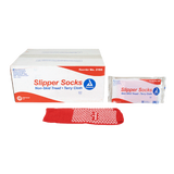 Dynarex One Side Universal Size Slipper Sock, Red, 48pairs/case (48 Count)