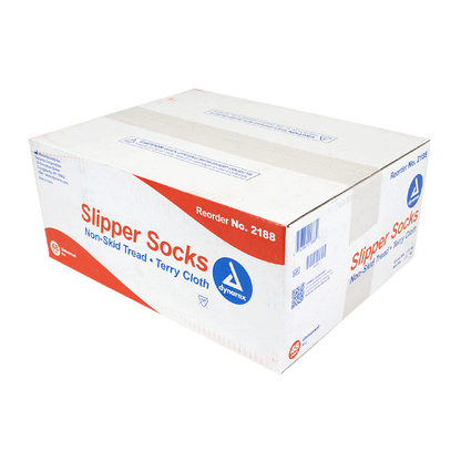 Dynarex One Side Universal Size Slipper Sock, Red, 48pairs/case (48 Count)