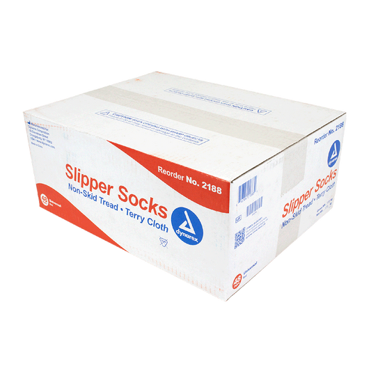 Dynarex One Side Universal Size Slipper Sock, Red, 48pairs/case (48 Count)