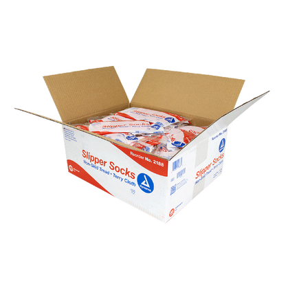 Dynarex One Side Universal Size Slipper Sock, Red, 48pairs/case (48 Count)