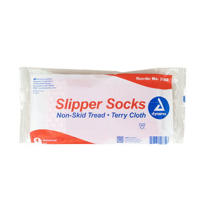 Dynarex One Side Universal Size Slipper Sock, Red, 48pairs/case (48 Count)