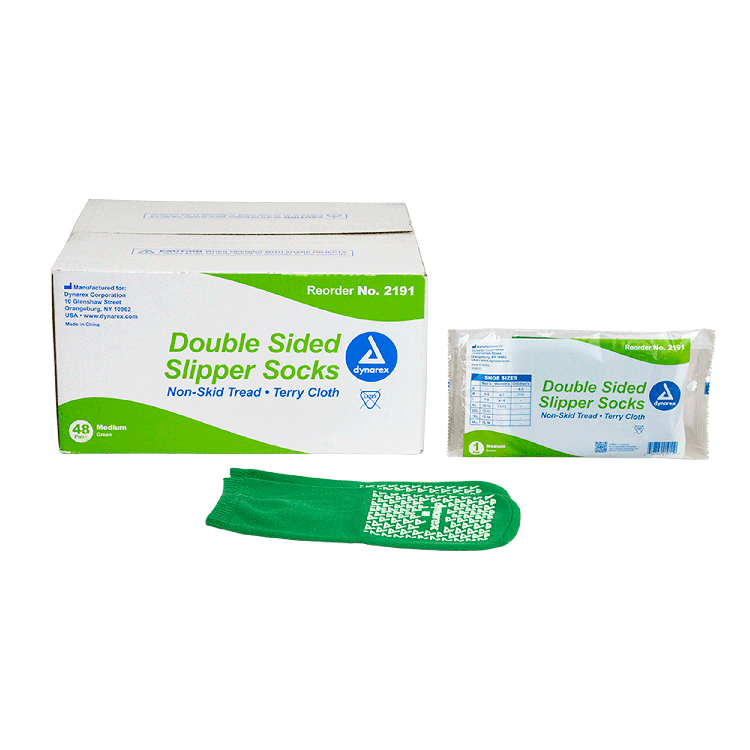 Dynarex Double Sided Slipper Socks - 48pairs/case (48 Count)