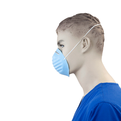 Dynarex Molded Face Mask - Blue, 50ea/bx, 20bxs/cs (1000 Count)