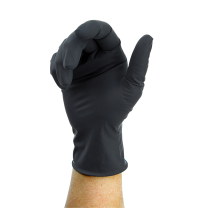Dynarex Black Arrow Latex Exam Gloves, 6 Mil Thick, Powder-Free - 100/bx, 10bxs/cs (1000 Count)