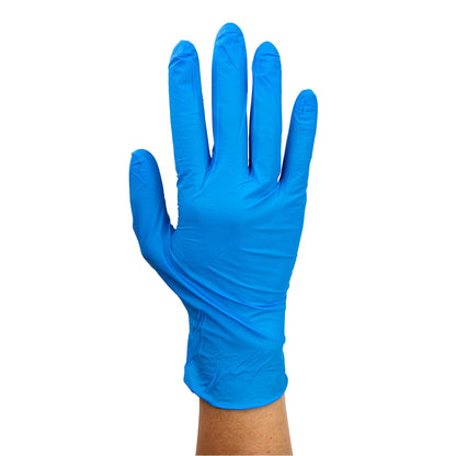 Dynarex Safe-Touch Blue Nitrile Exam Gloves - Non-Latex, Powder-Free - 100/box, 10bxs/case (1000 Count)
